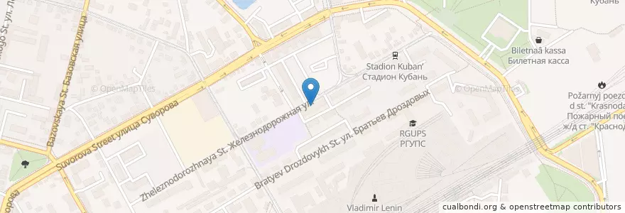 Mapa de ubicacion de Стоматологическая поликлиника №1 en Russia, Distretto Federale Meridionale, Territorio Di Krasnodar, Городской Округ Краснодар.