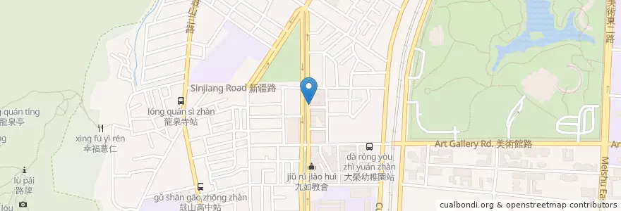 Mapa de ubicacion de 古城排骨 en Taiwan, Kaohsiung, 鼓山區.