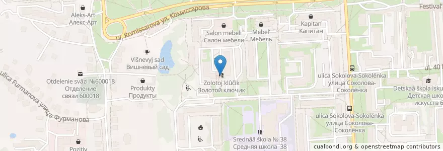 Mapa de ubicacion de Золотой ключик en Russia, Distretto Federale Centrale, Владимирская Область, Городской Округ Владимир.