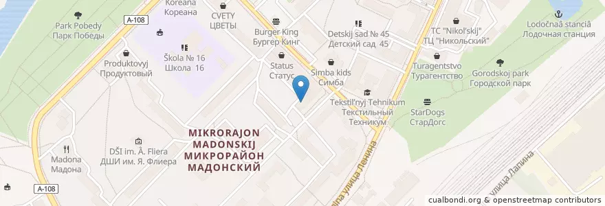 Mapa de ubicacion de Мособлбанк en Russia, Distretto Federale Centrale, Oblast' Di Mosca, Орехово-Зуевский Городской Округ.