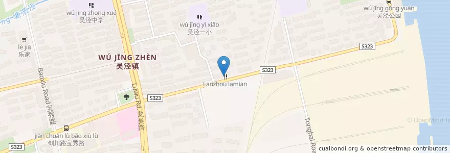 Mapa de ubicacion de Lanzhou lamian en الصين, شانغهاي, 闵行区.