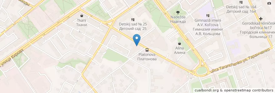 Mapa de ubicacion de Караоке-Холл Шаляпин en Rusia, Distrito Federal Central, Óblast De Vorónezh, Городской Округ Воронеж.