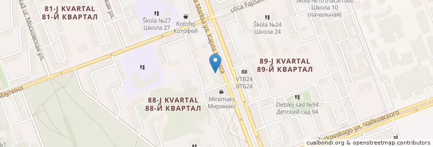 Mapa de ubicacion de Детская поликлиника №1 en Rússia, Distrito Federal Siberiano, Oblast De Irkutsk, Ангарский Городской Округ.