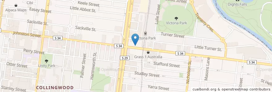 Mapa de ubicacion de EJ's Gourmet Food en Australia, Victoria, City Of Yarra.