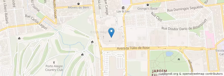 Mapa de ubicacion de Teatro do Bourbon Country en Brasil, Región Sur, Río Grande Del Sur, Región Metropolitana De Porto Alegre, Região Geográfica Intermediária De Porto Alegre, Região Geográfica Imediata De Porto Alegre, Porto Alegre.