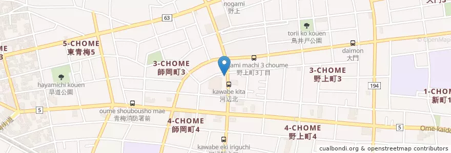 Mapa de ubicacion de 公衆電話 en Japão, Tóquio, 青梅市.