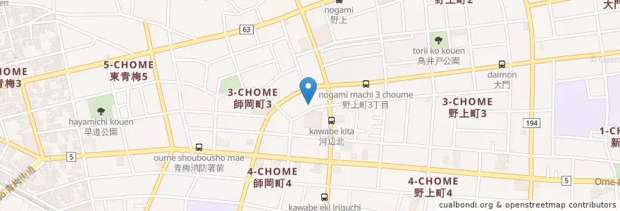 Mapa de ubicacion de 大勝軒 en 日本, 東京都, 青梅市.