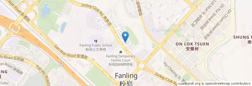 Mapa de ubicacion de 馬會道站 Jockey Club Road en 중국, 홍콩, 광둥성, 신제, 北區 North District.