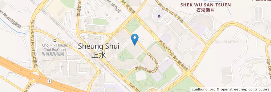 Mapa de ubicacion de 石湖墟熟食中心 Shek Wu Hui Cooked Food Centre en China, Hong Kong, Cantão, Novos Territórios, 北區 North District.