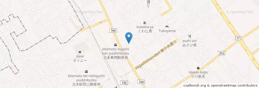 Mapa de ubicacion de アベ歯科医院 en 日本, 埼玉県, 北本市.