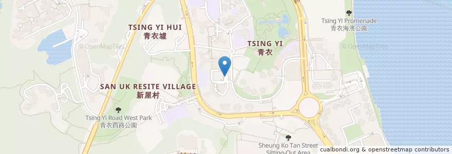 Mapa de ubicacion de 青衣邨巴士總站 Tsing Yi Estate Bus Terminus en China, Guangdong, Hong Kong, Wilayah Baru, 葵青區 Kwai Tsing District.