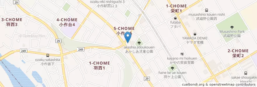 Mapa de ubicacion de かつや 羽村店 en Japón, Tokio, Hamura.