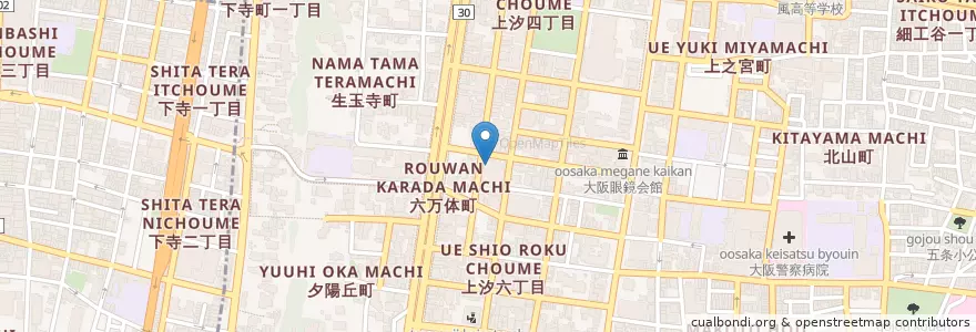 Mapa de ubicacion de クレオ大阪中央 en 日本, 大阪府, 大阪市, 天王寺区.
