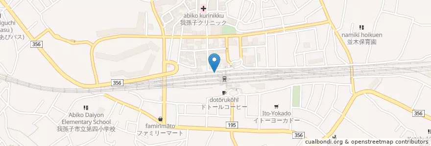 Mapa de ubicacion de 弥生軒 en Japon, Préfecture De Chiba, 我孫子市.