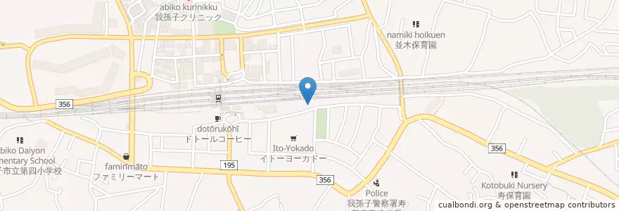 Mapa de ubicacion de 本町3丁目自転車駐車場 en Giappone, Prefettura Di Chiba, 我孫子市.