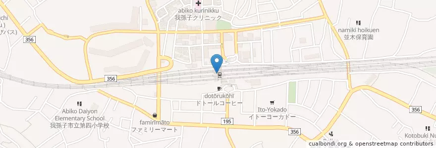 Mapa de ubicacion de 精算機 en Japón, Prefectura De Chiba, 我孫子市.