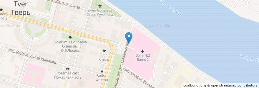 Mapa de ubicacion de Поликлиника №2 en Russie, District Fédéral Central, Oblast De Tver, Городской Округ Тверь, Калининский Район.