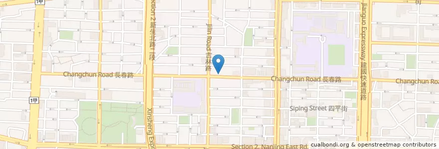 Mapa de ubicacion de 長春路郵局 en Tayvan, 新北市, Taipei, 中山區.
