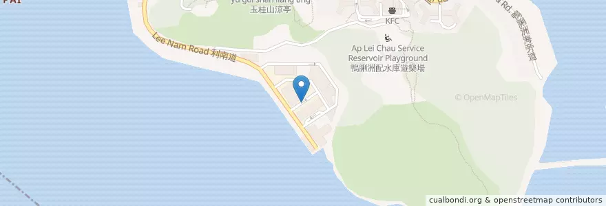 Mapa de ubicacion de 鴨脷洲 (利景街) Ap Lei Chau (Lee King Street) en Китай, Гуандун, Гонконг, Гонконг, Новые Территории, 南區 Southern District.