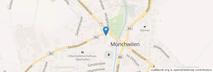 Mapa de ubicacion de Alis Kebaphaus en 瑞士, Thurgau, Bezirk Münchwilen, Münchwilen (Tg).