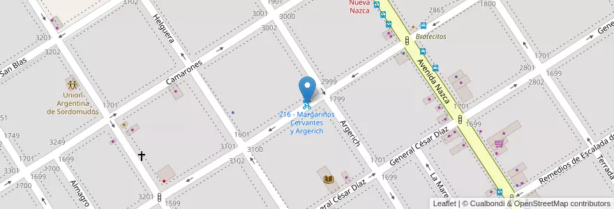 Mapa de ubicacion de 216 - Margariños Cervantes y Argerich en 阿根廷, Ciudad Autónoma De Buenos Aires, 布宜诺斯艾利斯, Comuna 11.