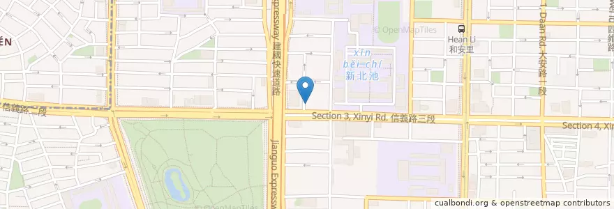 Mapa de ubicacion de 信義市場 en تايوان, تايبيه الجديدة, تايبيه, 大安區.