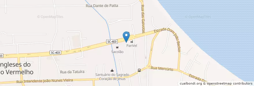 Mapa de ubicacion de Bradesco en 巴西, 南部, 圣卡塔琳娜, Microrregião De Florianópolis, Região Geográfica Intermediária De Florianópolis, 弗洛里亚诺波利斯.