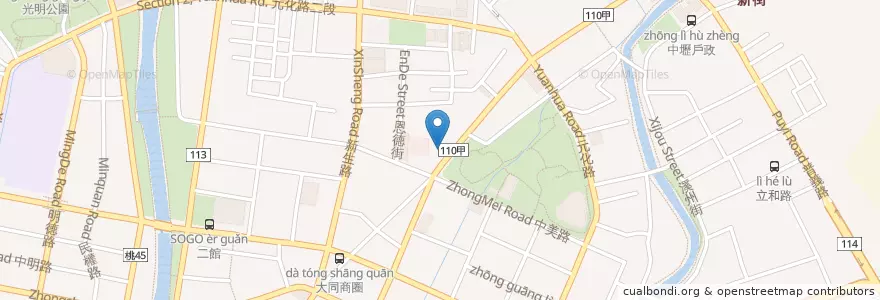 Mapa de ubicacion de 台新國際商業銀行 en 臺灣, 桃園市, 中壢區.