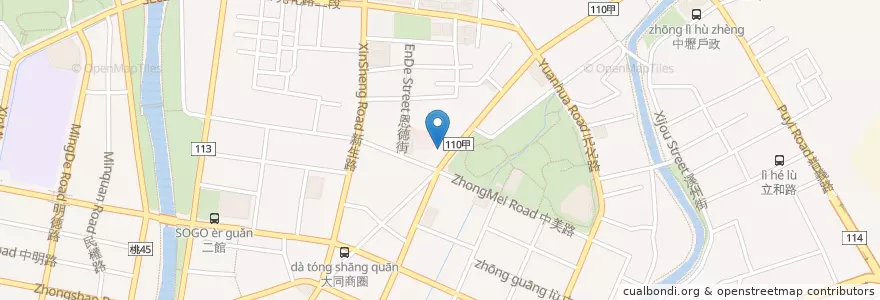 Mapa de ubicacion de 遠東國際商業銀行 en Tayvan, 桃園市, 中壢區.