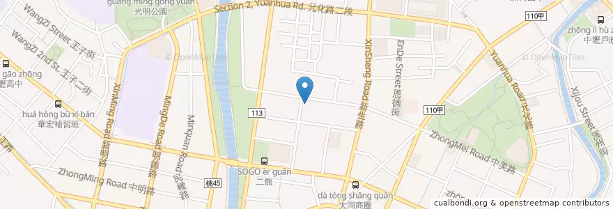 Mapa de ubicacion de 一番地壽喜燒 en تایوان, 桃園市, 中壢區.