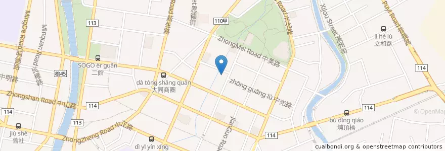 Mapa de ubicacion de 兆豐國際商業銀行 en Тайвань, Таоюань, Чжунли.