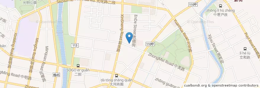 Mapa de ubicacion de 上海商業儲蓄銀行 en تایوان, 桃園市, 中壢區.