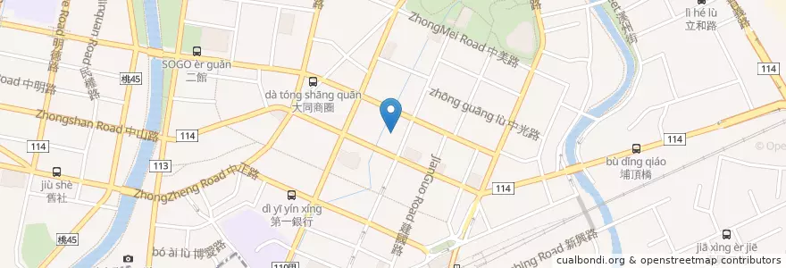 Mapa de ubicacion de 日盛國際商業銀行 en Tayvan, 桃園市, 中壢區.