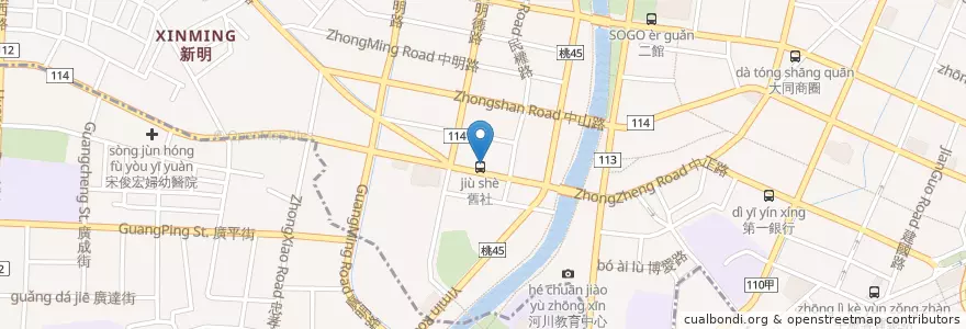Mapa de ubicacion de 合作金庫商業銀行 en تايوان, تاو يوان, زونغلي.