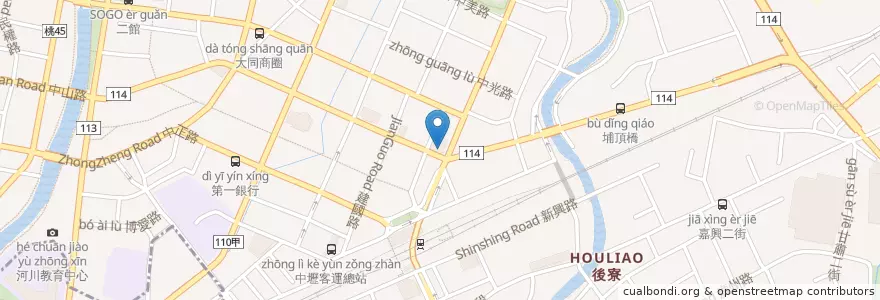 Mapa de ubicacion de 安泰商業銀行 en 臺灣, 桃園市, 中壢區.