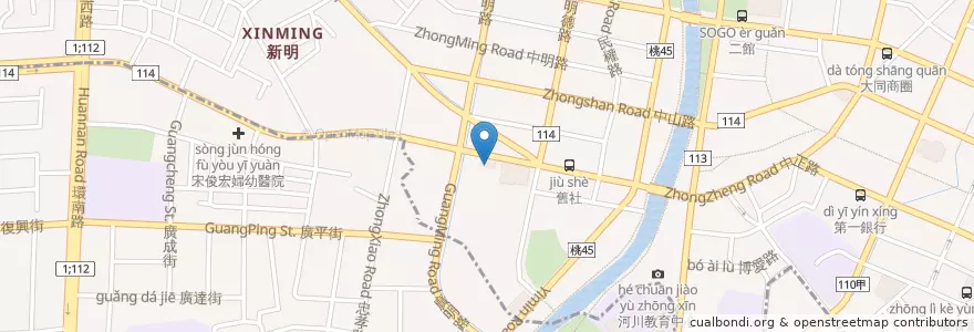 Mapa de ubicacion de 華南商業銀行 en Taiwan, 桃園市, 平鎮區, 中壢區.