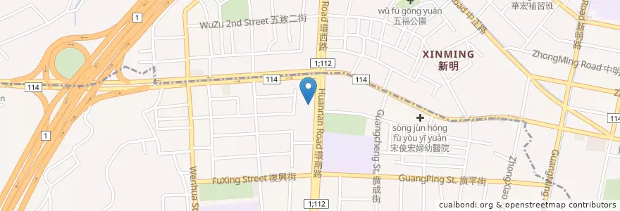 Mapa de ubicacion de 元大商業銀行 en Taiwan, Taoyuan, Distretto Di Pingzhen.