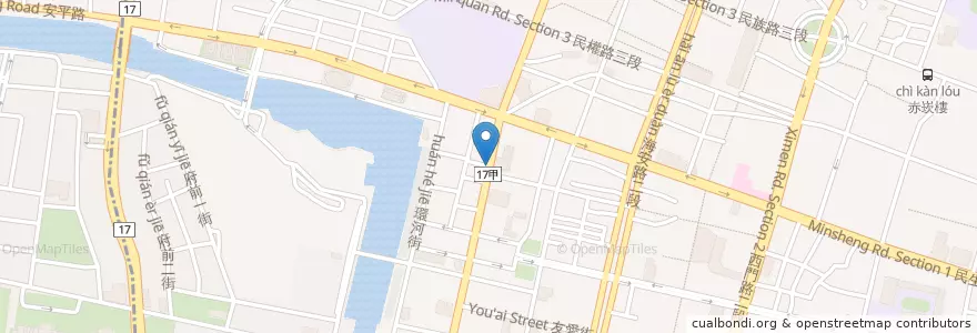 Mapa de ubicacion de 中西區 en 타이완, 타이난 시, 中西區.