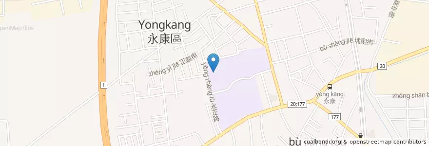 Mapa de ubicacion de Yongkang en Taiwan, Tainan, Yongkang.