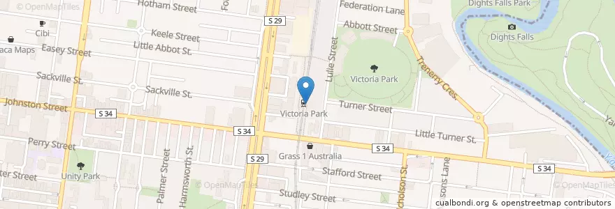 Mapa de ubicacion de Victoria Park Platform 1 en Australie, Victoria, City Of Yarra.