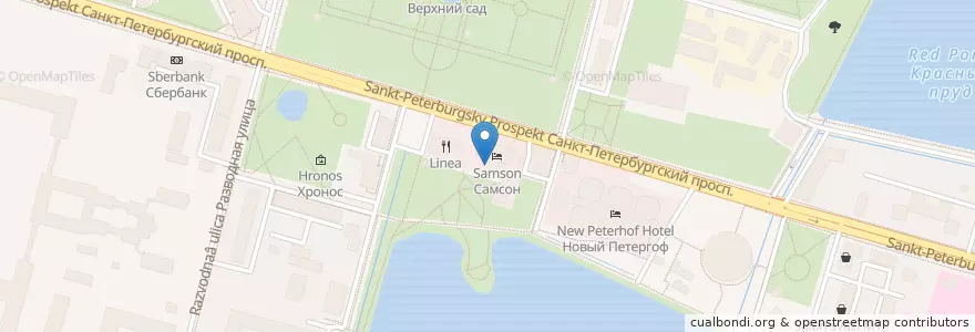 Mapa de ubicacion de Samson en Russia, Northwestern Federal District, Leningrad Oblast, Saint Petersburg, Петродворцовый Район, Peterhof.
