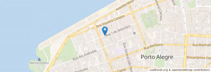Mapa de ubicacion de 3 - Casa de Cultura Mário Quintana en ブラジル, 南部地域, リオグランデ・ド・スル, Região Metropolitana De Porto Alegre, Região Geográfica Intermediária De Porto Alegre, Região Geográfica Imediata De Porto Alegre, ポルト・アレグレ.