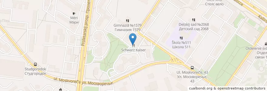 Mapa de ubicacion de Schwarz Kaiser en Rusia, Distrito Federal Central, Москва, Южный Административный Округ, Район Москворечье-Сабурово.