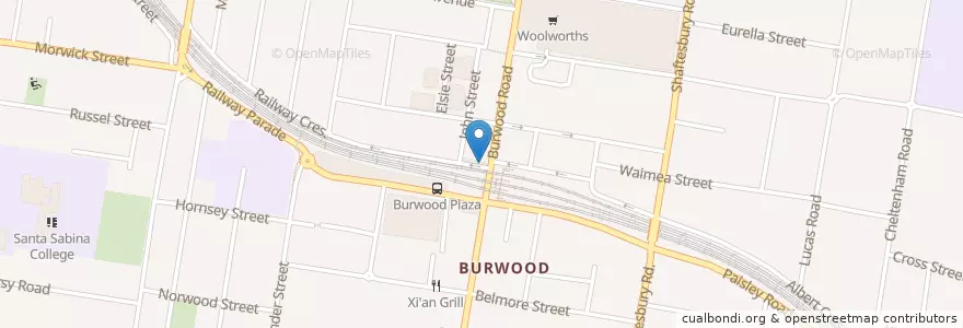 Mapa de ubicacion de Avondale Hotel en Australia, New South Wales, Burwood Council, Sydney.