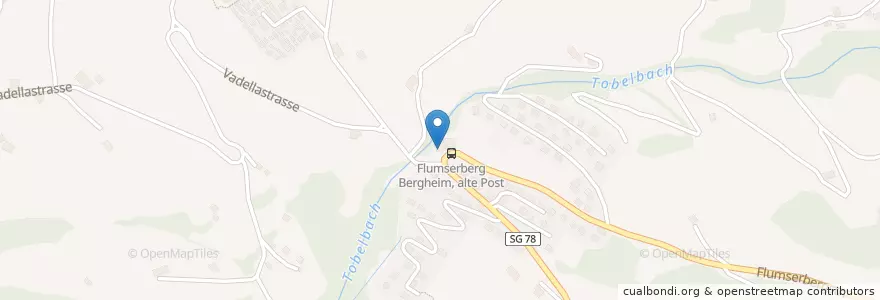 Mapa de ubicacion de Alte Post Bergheim en スイス, ザンクト・ガレン州, Wahlkreis Sarganserland, Flums.
