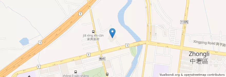 Mapa de ubicacion de 儷宴美食館 en 台湾, 桃園市, 中壢区.