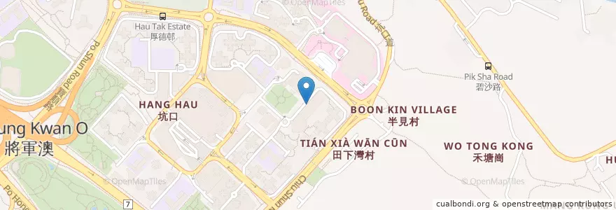 Mapa de ubicacion de 將軍澳郵政局 Tseung Kwan O Post Office en الصين, غوانغدونغ, هونغ كونغ, الأقاليم الجديدة, 西貢區 Sai Kung District.