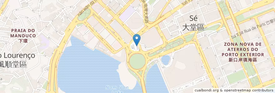 Mapa de ubicacion de 亞馬喇前地 Praça Ferreira Amaral. en Cina, Macao, Guangdong, Consiglio Di Macao, 珠海市, 香洲区.
