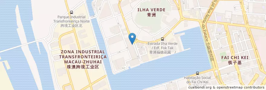 Mapa de ubicacion de 青洲總站 Est. Ilha Verde / Terminal en 中国, 澳門 Macau, 广东省, 澳門 Macau, 珠海市, 香洲区.