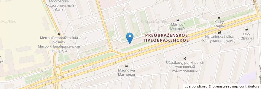 Mapa de ubicacion de Горздрав en Rusland, Centraal Federaal District, Moskou, Восточный Административный Округ, Район Преображенское.